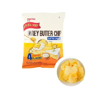 HAITAI Honey Butter Chip Quatro Cheese 1.93 oz - Crispy Potato Snack with Real Honey & Four Cheeses Flavor - Korean Sweet Crunchy Creamy Snack