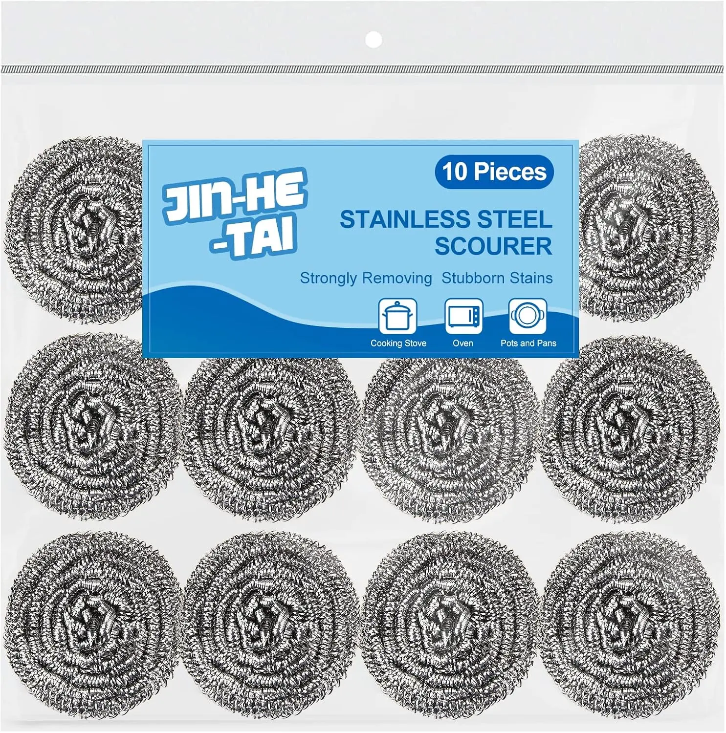 20 Pack Stainless Steel Scrubber, Steel Wool Srubber for Scouring Stubborn Messes from Pots and Pans Stoves Broiler Racks Grills and Cleaning Sponges