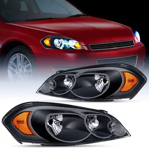 Nilight OE Fitment Pair Set Headlight Assembly - Vented Headlamp Replacement with Shockproof, UV-Resistant Black Housing, Amber Reflector, Compatible with 2006-2016 Impala & 2006-2007 Monte Carlo, Headlight Vented