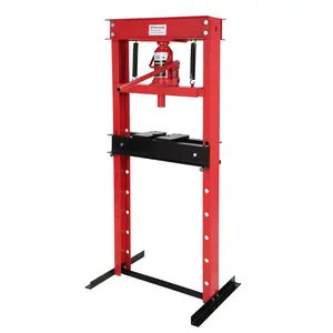 GARVEE 20-Ton Hydraulic Shop Press, Heavy Duty Benchtop Hydraulic Shop Press with 2 Press Plates, H-Frame Pneumatic Shop Press Adjustable Height,Red