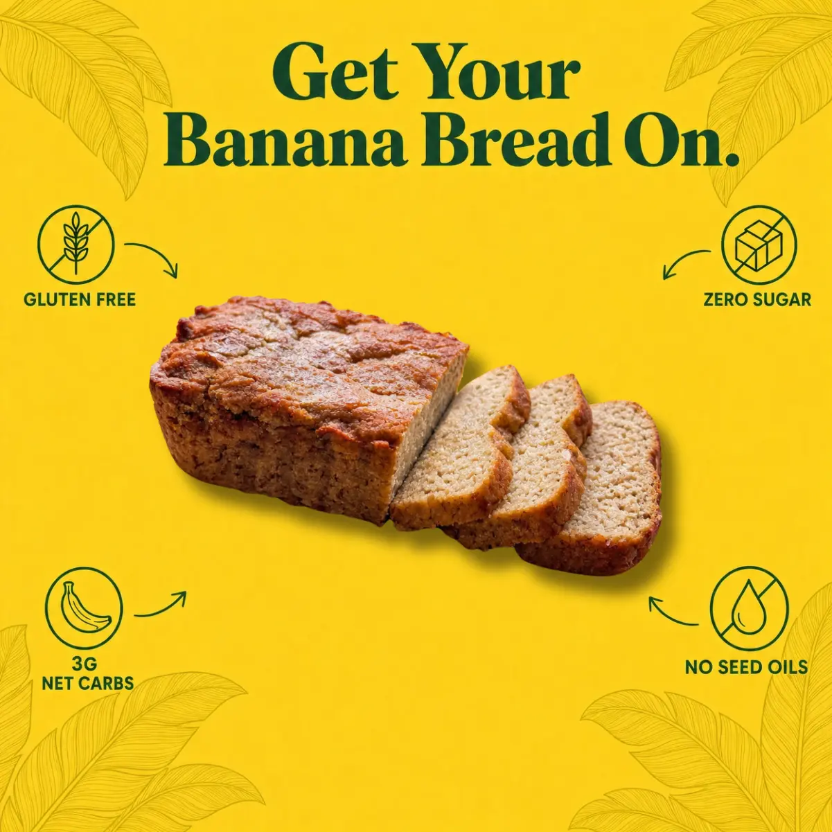 Sugar-Free Banana Bread – 12 oz Loaf (Approx. 6"x 3"x 2"), Soft, Fluffy, Gluten-Free, 1-Pack or 2-Pack | BochaSweet Dessert Food