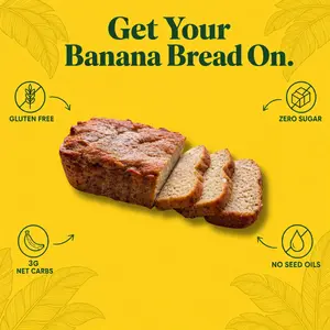 Sugar-Free Banana Bread – 12 oz Loaf (Approx. 6"x 3"x 2"), Soft, Fluffy, Gluten-Free, 1-Pack or 2-Pack | BochaSweet Dessert Food