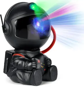 Astronaut Galaxy Projector Lamp – Black Astronaut Holding Star, Starry Sky Night Light for Bedroom Decor, Space Nebula Star Projector Gift
