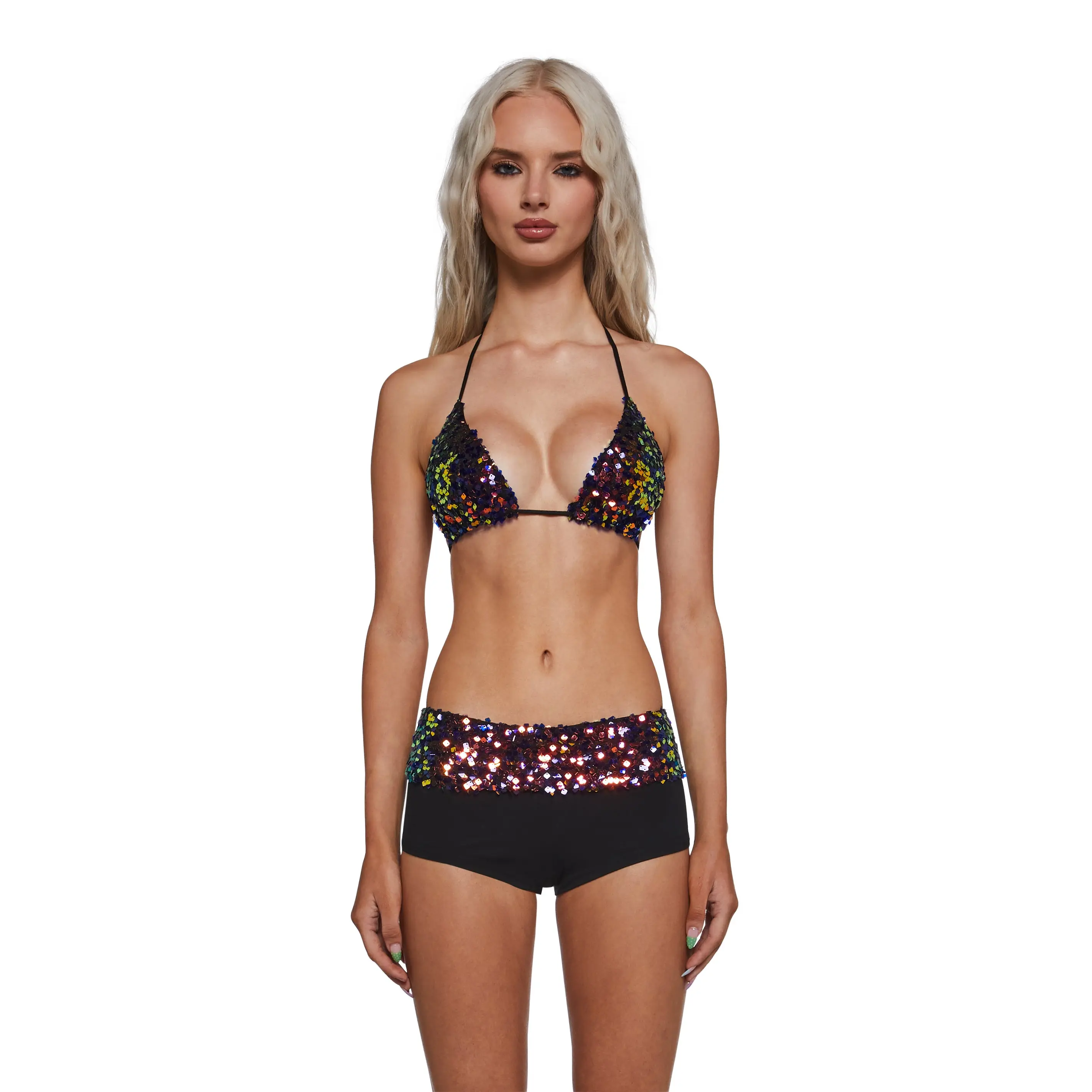 Bedazzled Babe Multicolored Sequin Top