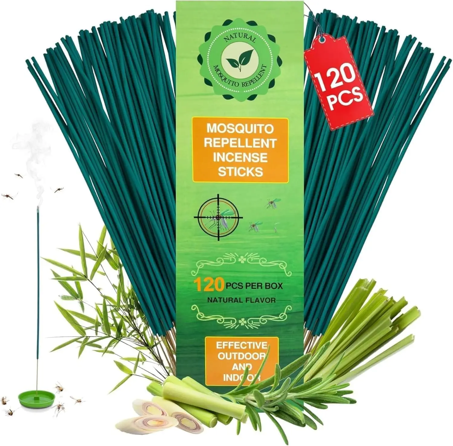 120 Pcs Mosquito Repellent Sticks Citronella Candles for Outdoor Patio