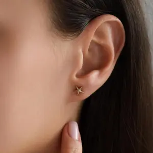 18K Gold Plated Dainty Starfish Stud Earrings, Tiny Starfish Earrings, Ocean Earrings, Everyday Earrings, Gift for her, Earrings for Women