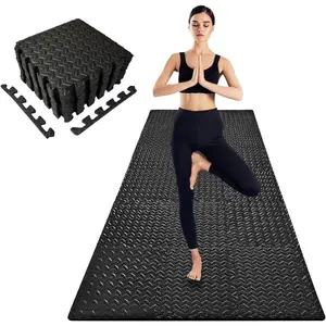 3x6 Feet Interlocking Foam Floor Mats (18-Pack) - 0.4"（10mm Thick Gym Mats for Home Workouts, Exercise & Play - Puzzle Tiles for Home Gym, Yoga, Kids Area.