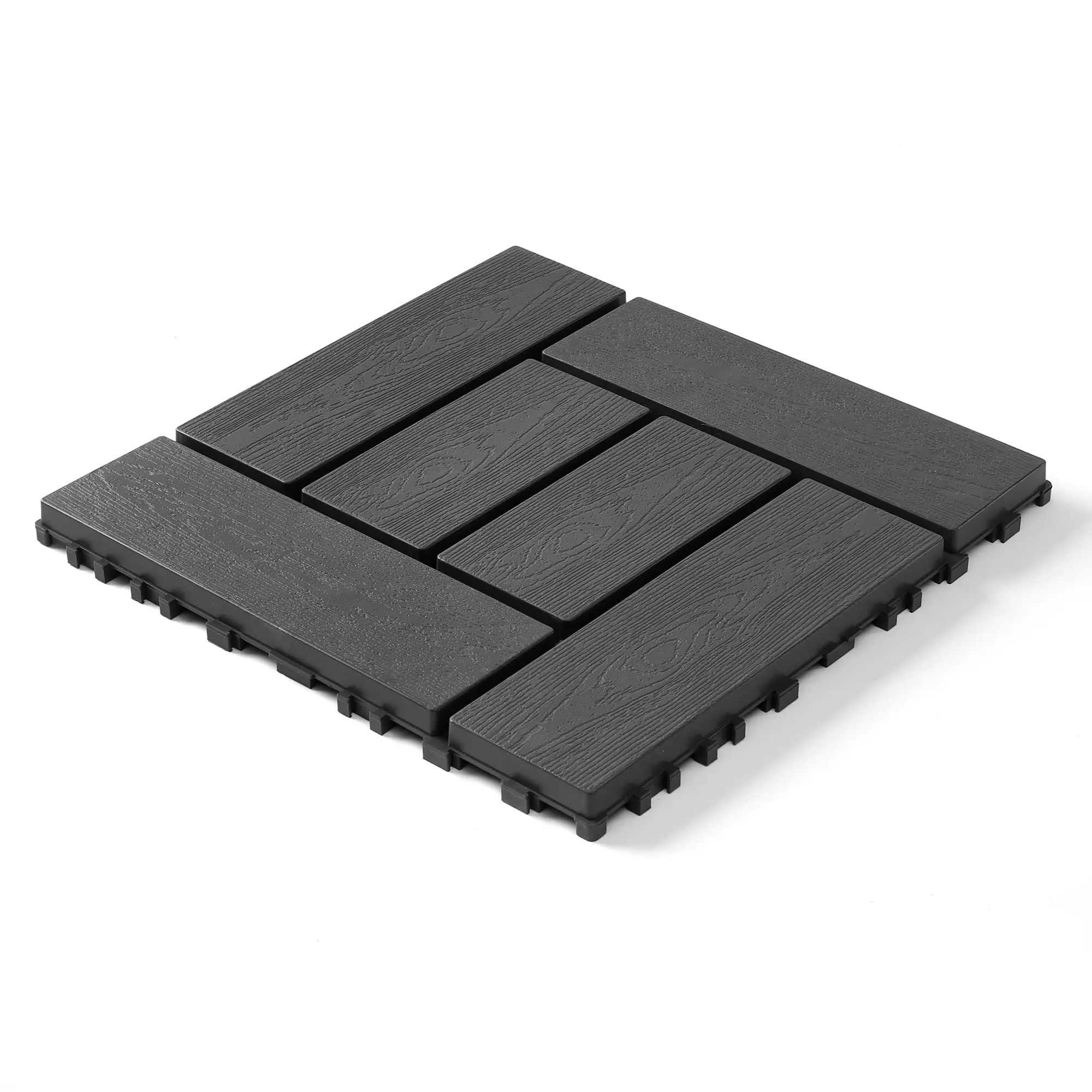 44 Pack ZZ-Style Interlocking Deck Tiles 12"x12", Dark Gray DIY Patio Flooring for Balcony, Courtyard, Porch & Backyard, Easy Indoor & Outdoor Installation #OutdoorLiving #PatioDecor