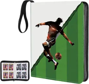 720 Pockets Cards Binder for Soccer, Basketball and Star Cards with PU Leather and Metal Material Sports Game Card Collector trading card top loader card pack Social Security Clear Regular trading card Toploader Storage