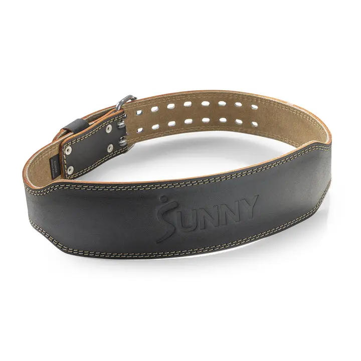 SUNNY 4" Leather Weightlifting Belt, Heavy Duty Gym Lifting Belt for Squats, Deadlifts, Olympic Lifting & Strength Training