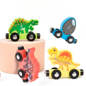 Wooden Early Education Toy for Kids| Number & English Learning, Magnetic Dinosaur Train, Boosts Hand-Eye Coordination