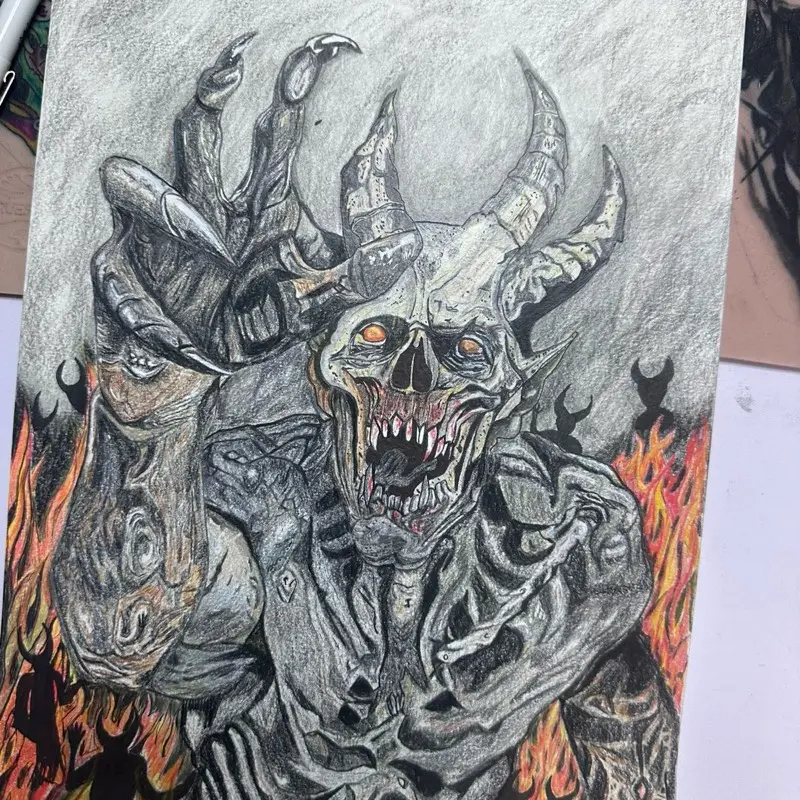 Living Hell Original Custom Art Piece - Horror Art, Horror Prints, Poster & Fantasy Art for Your Space