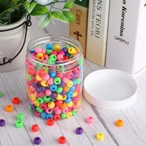 4pcs 10 oz (300ml) round wide mouth transparent plastic jar with transparent lid storage container can be filled and leak proof for kitchen, household food, spices, jams, beauty cosmetics