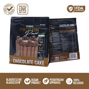 Just Move Protein - Chocolate Cake - Vegan (Plant Based) Organic, Dairy Free, Soy Free, Gluten Free, Keto, Peanut Free, 20g Protein, Low Carb, Non GMO supplements protein powder post-workout recovery Cocoa