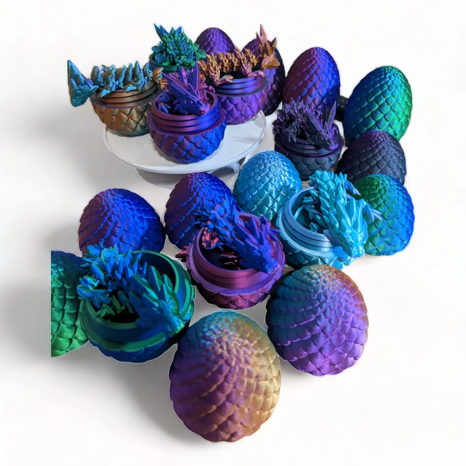 3D Printed Crystal and Gemstone Baby Dragon with Egg - Hours of Fun for everyone!!