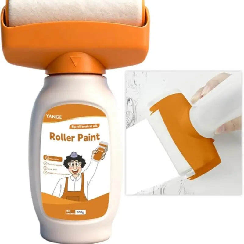 500g Wall Repair Paint Kit - Water-Based Latex Paint Roller with Brush, All-in-One Wall Patch Tool for DIY Home Renovation Painting