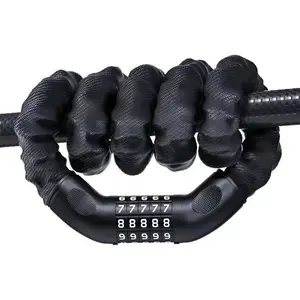 Heavy-Duty 5-Digit Combination Bike Chain Lock, Anti-Theft Bicycle Security Accessory for Cycling, Bicycle Accessories