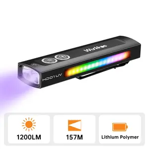Wurkkos HD01UV Multifunctional High Lumen EDC Flashlight - 365nm UV Light, White Flood LED Side RGB Lights, Dual Switch, Magnetic Tail for Outdoor Camping, Emergency Use, High Lumen Flashlights