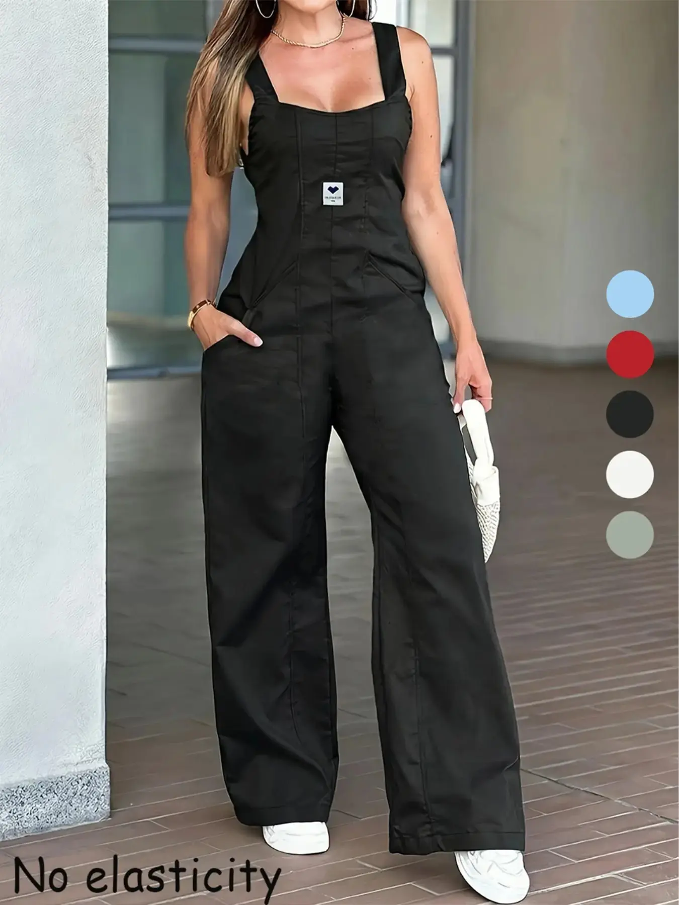 Women's Vintage Workwear Rompers, Spring Fall Retro Street Style, Casual Fashion Loose Adjustable Fit with Pockets, All Seasons Comfortable