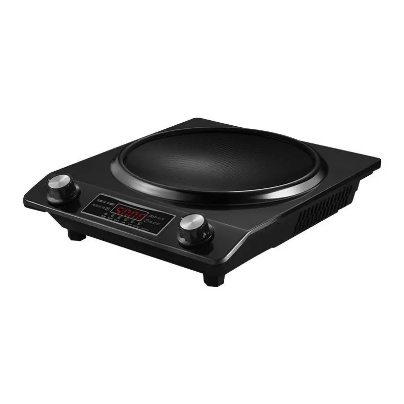 5000W Concave Top Induction Cooker - 28*35cm Energy-Efficient Household High-Power Electric Wok, Simple Control, Heat Resistant, for Frying, Stewing