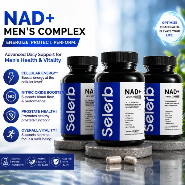 1 - 3 Pack Liposomal NAD Supplement for Men, NMN Alternative with Resveratrol, CoQ10, L-Citrulline & Lycopene, Supports Cellular Energy & Prostate Health, 60 Capsules