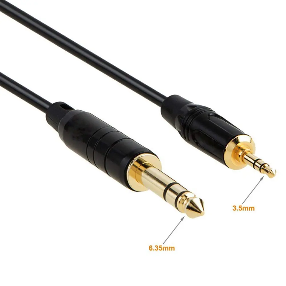 6ft 6.35mm 1/4" to 3.5mm 1/8" Male TRS Stereo Audio Converter Adapter Cable, for Versatile Compatibility, Clear Transmission