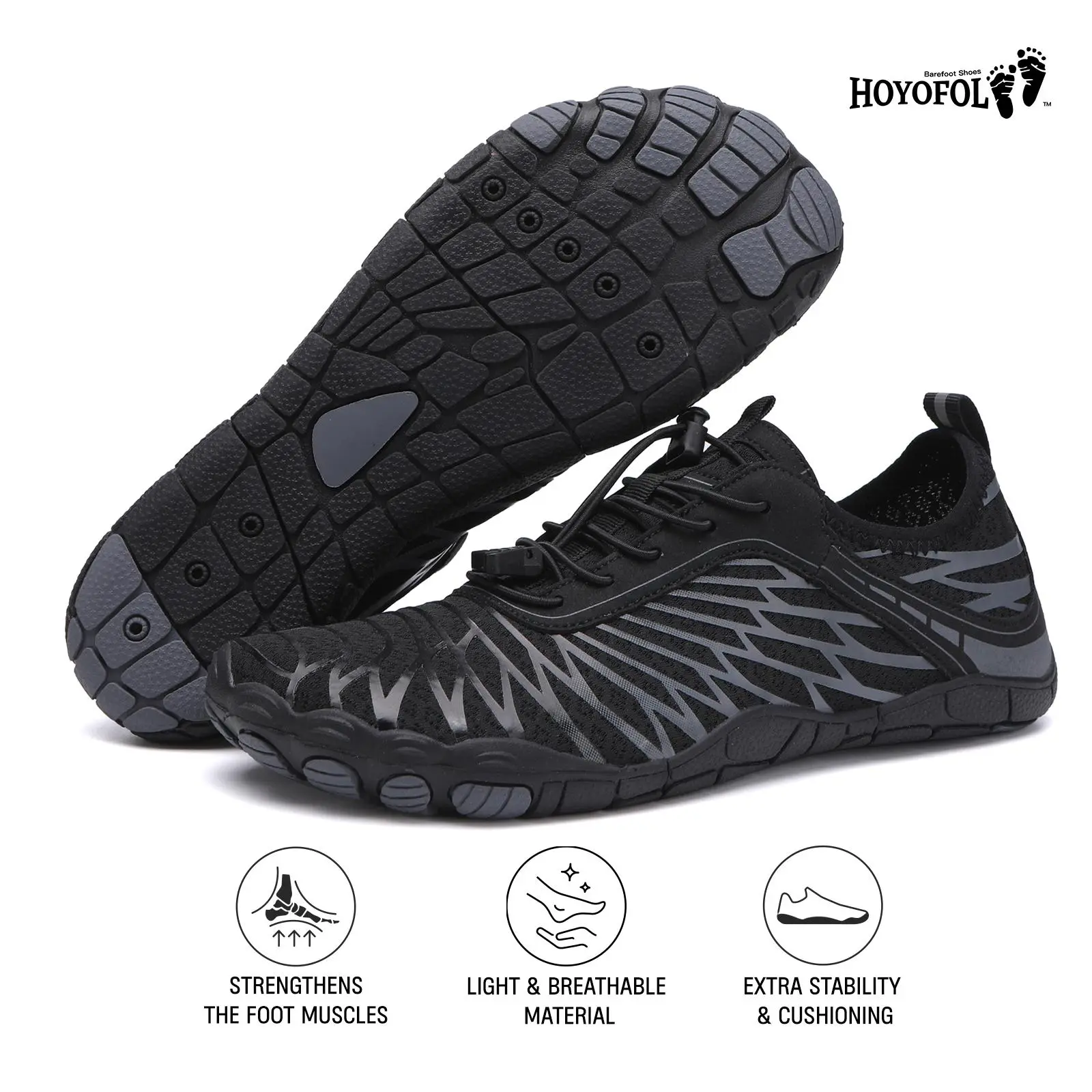 HOYOFOL 2026 Pro Barefoot Shoes - Unisex Breathable Soft Sole White Sneakers for Walking & Work - Ultra-light Comfort & All-da
