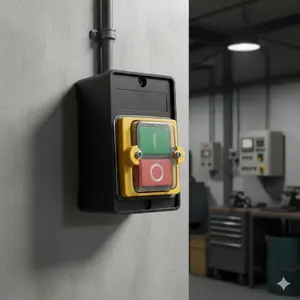 Waterproof Dustproof Emergency Stop Switch 10A 250V 380V Motor Power Control, Corrosion-Resistant Durable Button Kit for High-Current Tools, Cutter Drill Plastic Machine Punch Press Electric Tool Electrical Components