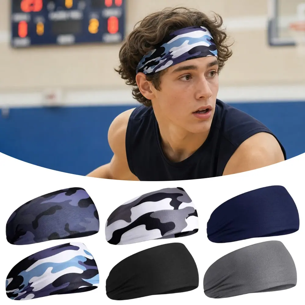 6Pcs Sweatbands Headbands for Boys Sports Breathable Sweat Wicking Headband for Athletic  Football Basketball Baseball Running Cycling