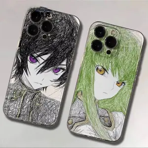 C-ode G-eass Anime Messy Lines Comic Role Cute Phone Case For iPhone 17/16/15/14/13/12/11/Pro/ProMax/Plus/17Air/Xsmax/16E,Transparent Silicone Soft case,Making It an Excellent Gift Choice for Anime Lover,Christmas And Birthday,Anime Merchandise