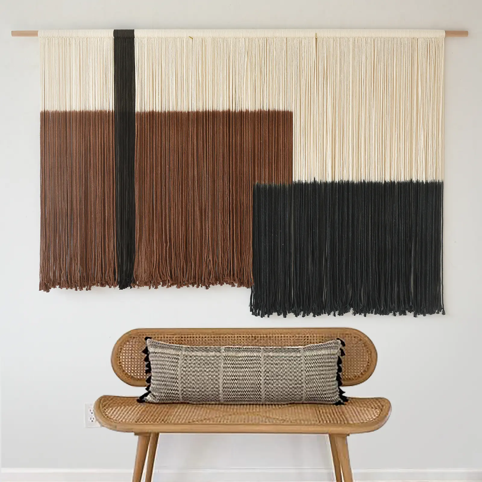 Macrame Wall Hanging Large Dip Dye Tapestry Fiber Wall Art Boho Bedroom Décor 57''W*35''L