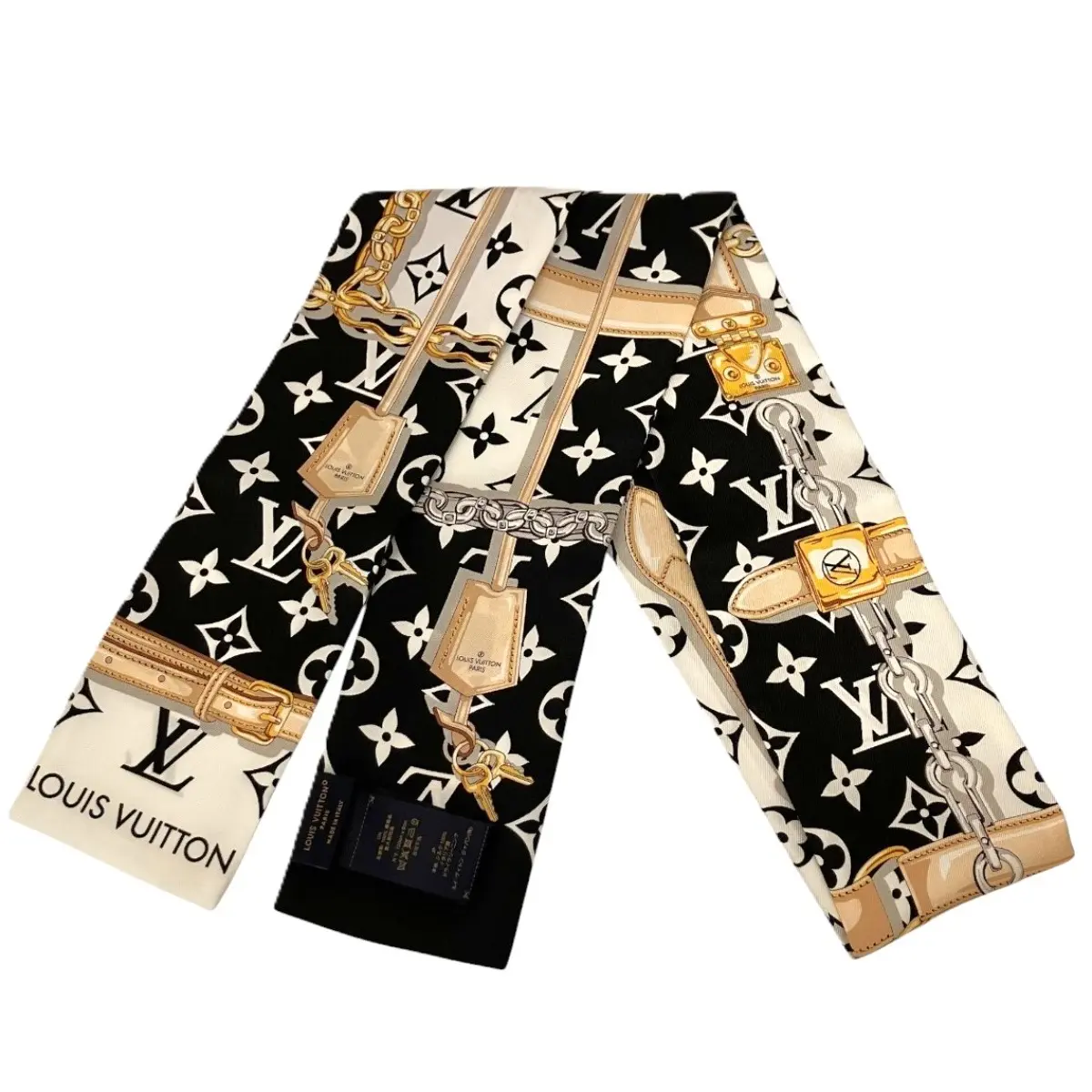 Pre-owned Louis Vuitton Silk Small Leather Goods Monogram Scarf