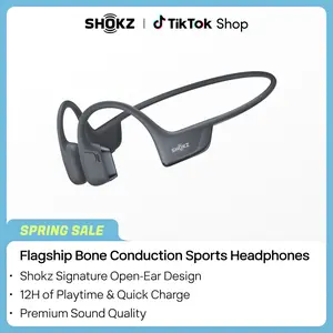 SHOKZ OpenRun Pro 2 - Open-Ear, Bone Conduction Sport Headphones - Sweat Resistant, Workout Headphones with Deep Bass and Smart Mic