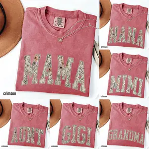 Custom floral Comfort Colors shirt for moms and grandmas personalized gift for Mama, Nana, Aunt, Mimi, Gigi, Mamaw, or Gammie with soft vintage style