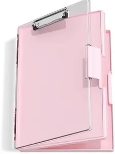 Clipboard with Storage, Pink 8.5 x 11 Folder Nursing Side Opening, Heavy Duty with Dual Compartment, Smooth Writing for Teachers, Classroom, Size 13.3 x 9.4 x 1.5 in, Office & School Supplies