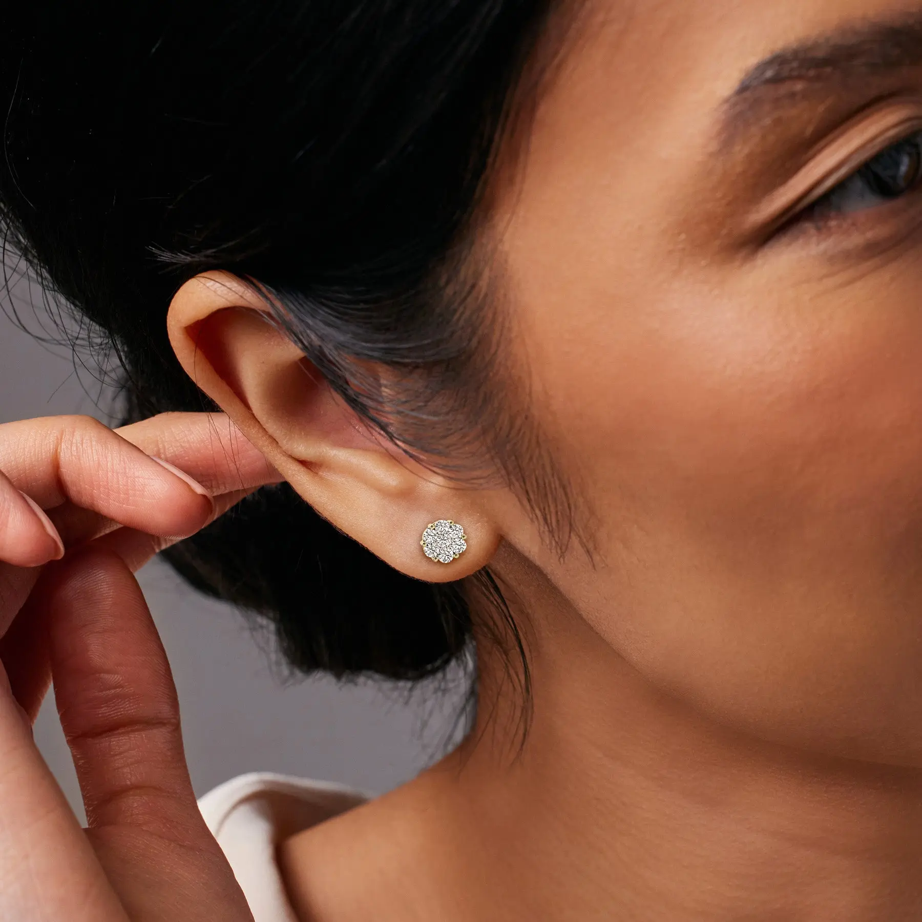 Stardust Diamond Cluster Stud Earrings