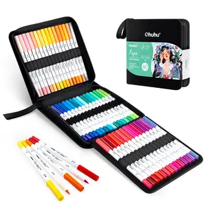 Ohuhu Markers Paper-Friendly Water-Based Coloring Markers Dual Brush Fineliner Tips Markers Coloring Books Art Markers Beginner ohuhu