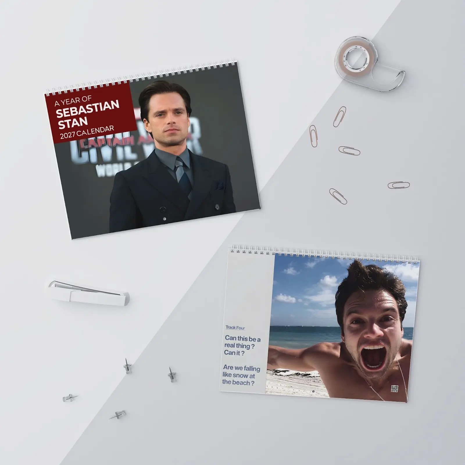Sebastian Stan 2027 Wall Calendar, Matte Size 11x8.5'', Full Photo Personalised Monthly Planner 12 Month Calendar, Gift for Fans Home Office Wall Decor