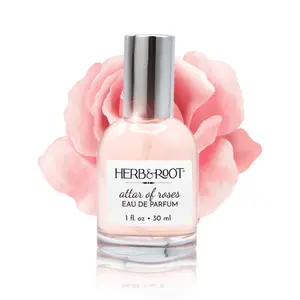 HERB & ROOT Attar of Roses Eau de Parfum for Women - Vegan Cruelty-Free Rose and Sandalwood Scent - 1 fl oz / 30 ml - Luxurious Long-Lasting Fragrance