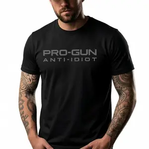 Pro-Gun Anti-Idiot T-Shirt | Tactical Second Amendment Tee | Men's Pro-2A Graphic Print Cotton Shirt | Bold Statement Apparel | 2A Rights Supporter Gift Idea | Casual Patriotic Wear,washed