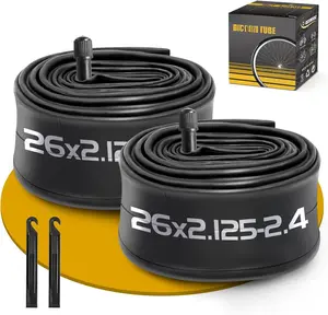 2 Pack 26 Inch  Tube AV32mm Schrader Valve, 26" Bicycle Tube for 26 x 2.125/2.20/2.25/2.30/2.35/2.40  Tire, Butyl Rubber Inner Tube with 2 Tire Levers for Mountain MTB