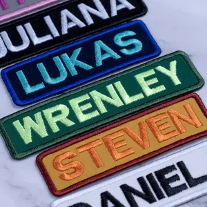 Custom Embroidered Name Patch – Personalized Text Patches | Team Patches Iron-On, Sew-On, Hook & Loop | For Jackets, Hats, Uniforms, Bags