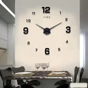 Creative DIY 3D Acrylic Digital Wall Clock, Creative Decorative Clock, Silent Clock for Bedroom, Living Room, Office and Dining Room