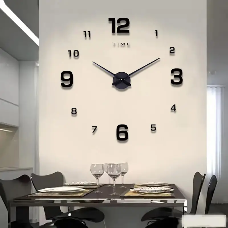 Creative DIY 3D Acrylic Digital Wall Clock, Creative Decorative Clock, Home Decor, Silent Clock for Bedroom, Living Room, Office and Dining Room, Silent Digital Clocks