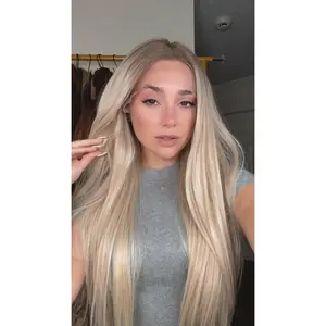 EllaRae | Ximena Style Wig | Free Parting Lace Front Long Straight Highlighted Shadow Rooted Blonde