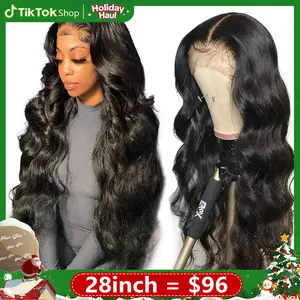 13x6 HD Transparent Lace Frontal Wigs Human Hair Pre Plucked 13x4 Lace Brazilian Body Wave Wigs with Baby Hair 180 Density Natural Hairline for Black Women 32inch TikTokShopHolidayHaul