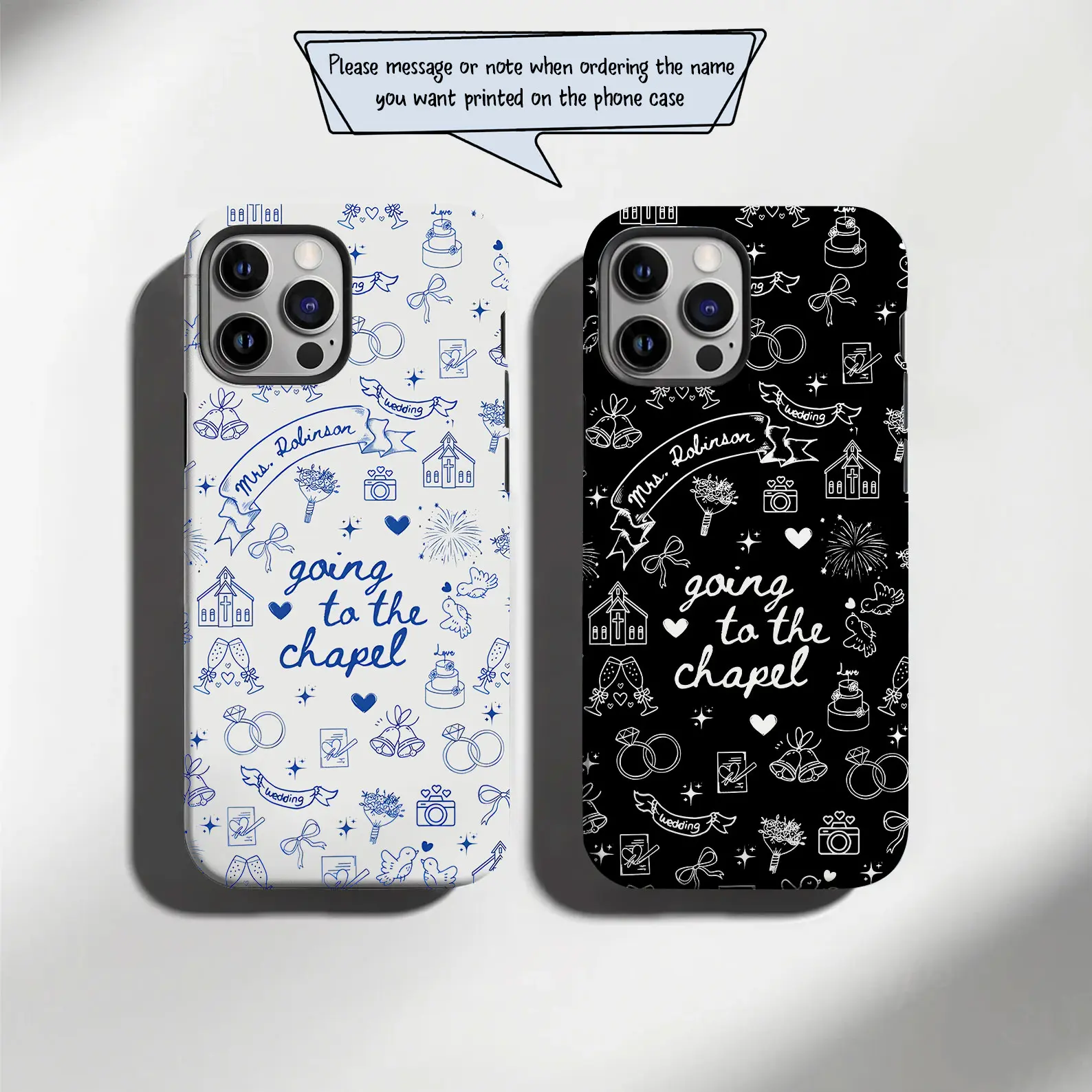 Custom Bride Phone Case, Wedding Phone Case, Going to the Chapel, personalized phone case, Bride to Be iPhone Galaxy