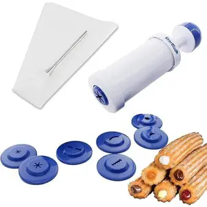 Churrera Churro Maker and Filler Set with FREE Recipe Book - Easy Piping Nozzle Tool for Deep Fry Stuffed Churro