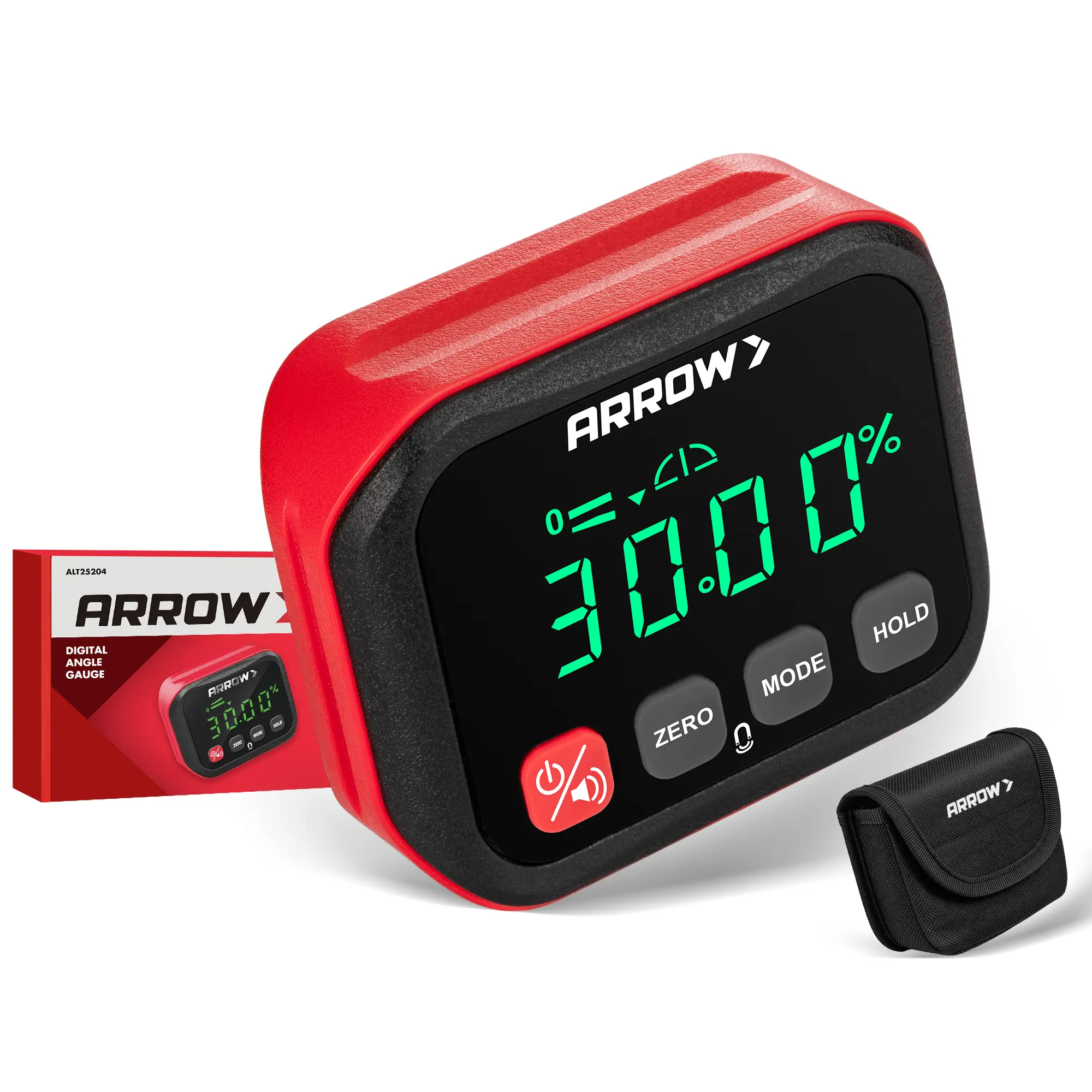#toolupgrade ARROW Digital Angle Gauge with Magnetic Base for Table Saw, Woodworking, Pipe Installation, ±0.1° Accuracy Angle Finder with Calibration, Dual Range, Auto-Rotating LCD Display with Audible Indicator