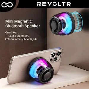 Mini Magnetic Bluetooth Speaker, Portable Wireless Outdoor Speaker with TF Card Slot, RGB Colorful Lights, Rustproof Design, Phone Holder, Rechargeable Small Speaker for iPhone & Smartphones, Shower, Travel, Desktop and Gifts